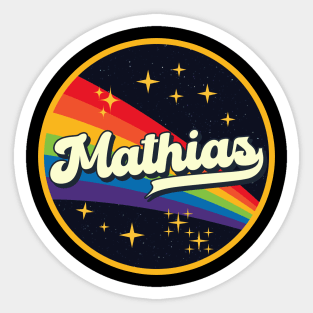 Mathias // Rainbow In Space Vintage Style Sticker